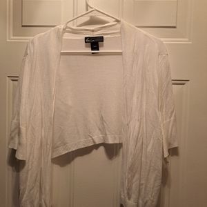 Cropped Short Sleeve Bolero Shrug Size 26/28  White ** Priced To Move**